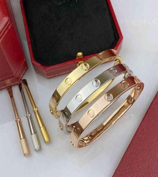 

with box set love bracelets bangle silver rose gold bracelet stainless steel women men screwdriver designer bracelet couple3565434, Black
