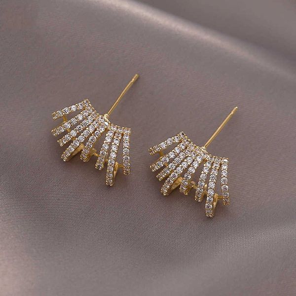 

charm new exquisite luxury zircon small earrings for woman fashion korean jewelry minimalist party girl's unusual earrings aa230519, Golden