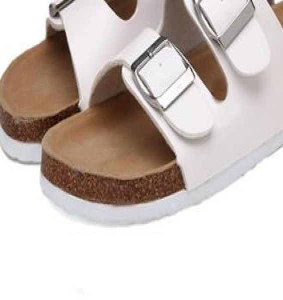 

des double buckle clogs women slip on flip flops flats shoe6087986, Black