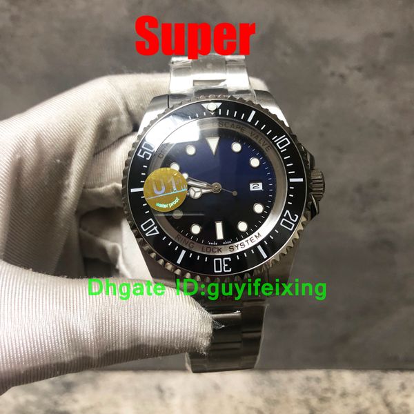 

u1 mens big size watches 44mm black blue dial 116660 126660 ceramic bezel full steel wristwatches men's automatic eta 2813 automatic me, Slivery;brown