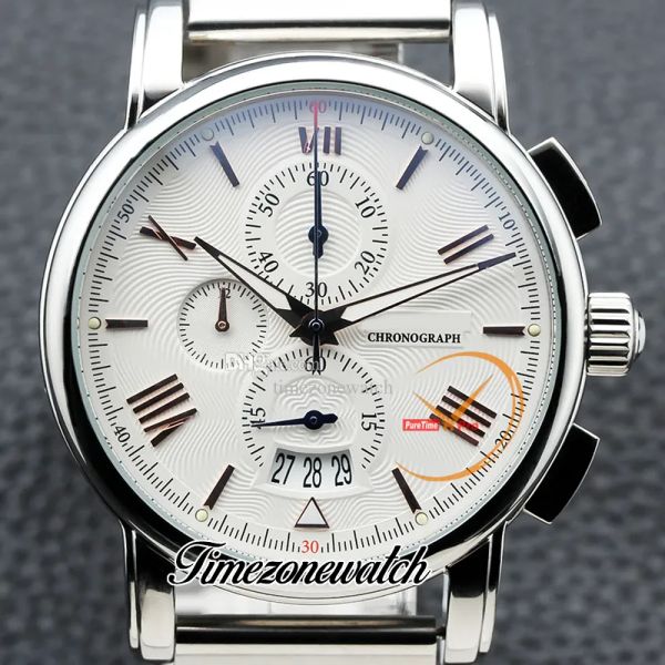 

45mm new 4810 white texture dial u0114856 miyota quartz chronograph mens watch stainless steel bracelet swatch sport big date gents watches, Slivery;brown