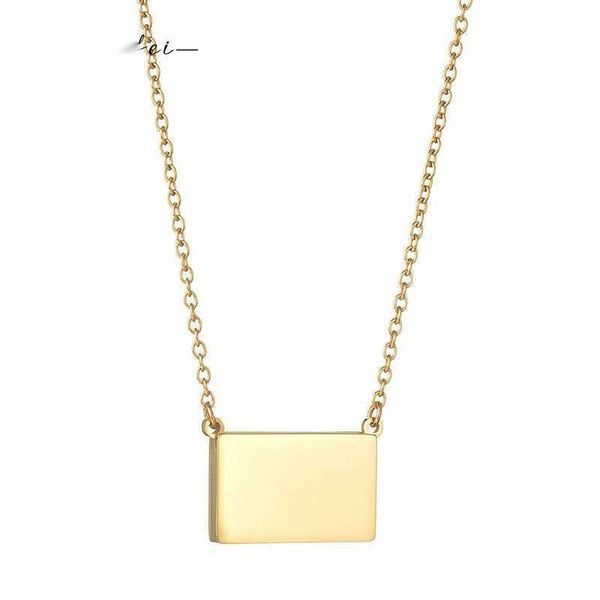 

pendant necklaces ins cool style creative new pullout p envelope necklace women's stainless steel collar neck jewelry, Silver