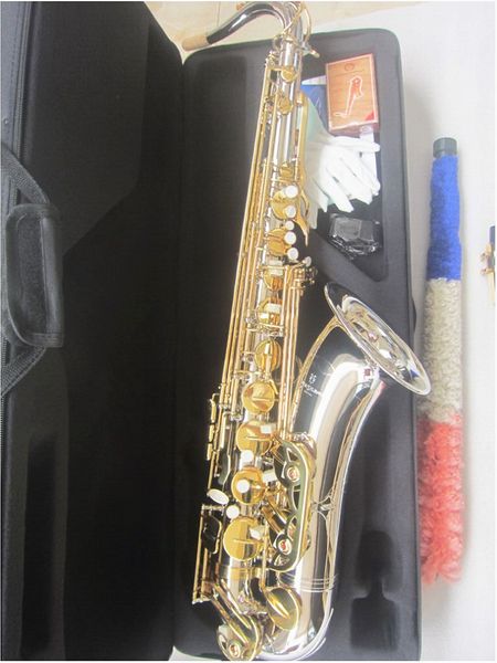

new tenor saxophone yanagisawa t-992 musical instruments bb tone nickel silver plated tube gold key sax with case mouthpiece