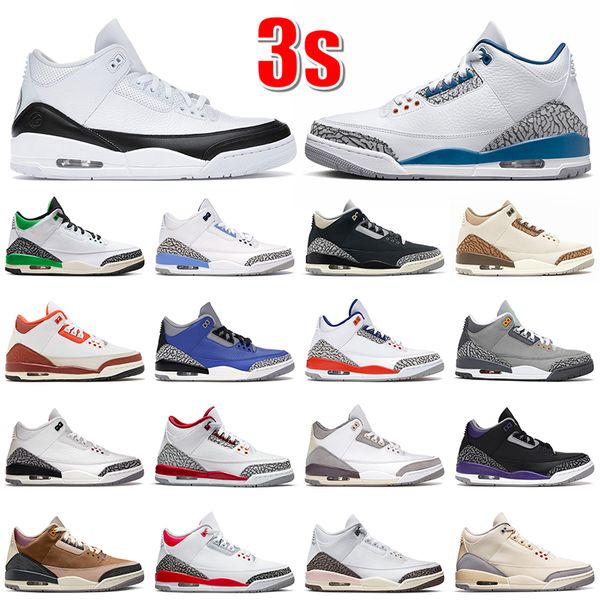 

sports 3s men basketball shoes jumpman 3 fragment wizards lucky green unc palomino mars stone white cement reimagined court purple muslin me