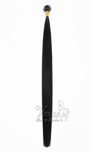 

vmae pre bonded keratin 1gstrand keartin 18 to 24 inch real fusion straight nail u tip double drawn human hair extension7466861, Black