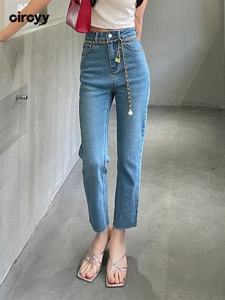 

women's jeans circyy blue jeans women high waisted denim pants stretch casual ankle length pencil pants spring fashion slim korean jean