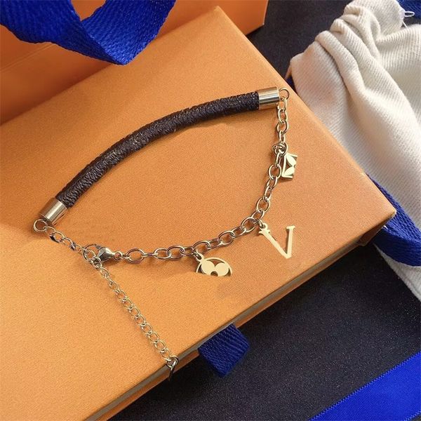 

designer bracelets charm bracelets famous luxury gold chain fashion jewelry girl pearl letter lock love bracelet wedding party jewelry acces, Golden;silver