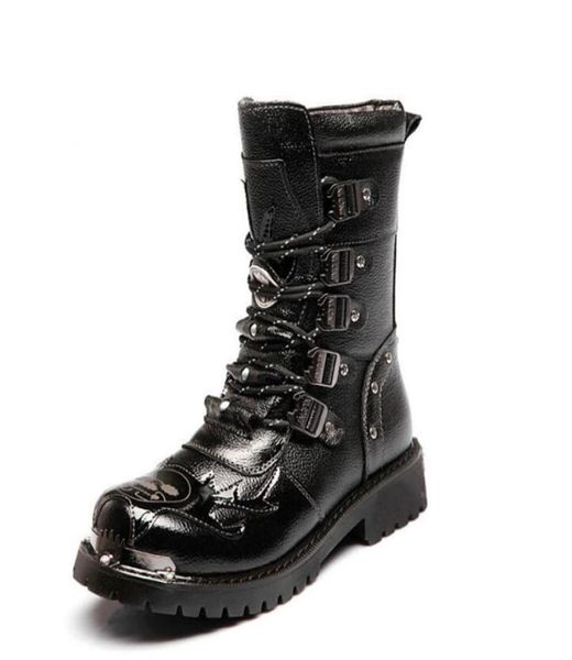 

genuine leather men high boots black military boots tactical boots army men botas leather shoes men shoes8379976