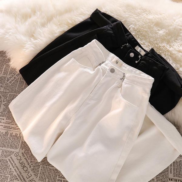 

jeans vintage women white pants high waist jeans pantalon femme roupas autumn 2021 baggy broeken denim woman wide leg pants trousers, Blue
