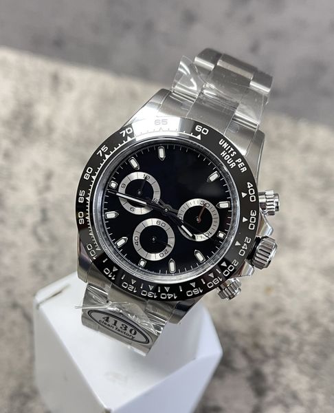 

2 colors clean v2 mens watches 116500 126500 ceramic bezel 12.2mm thickness 4130 automatic movement working chronograph 904l stainless steel, Slivery;brown