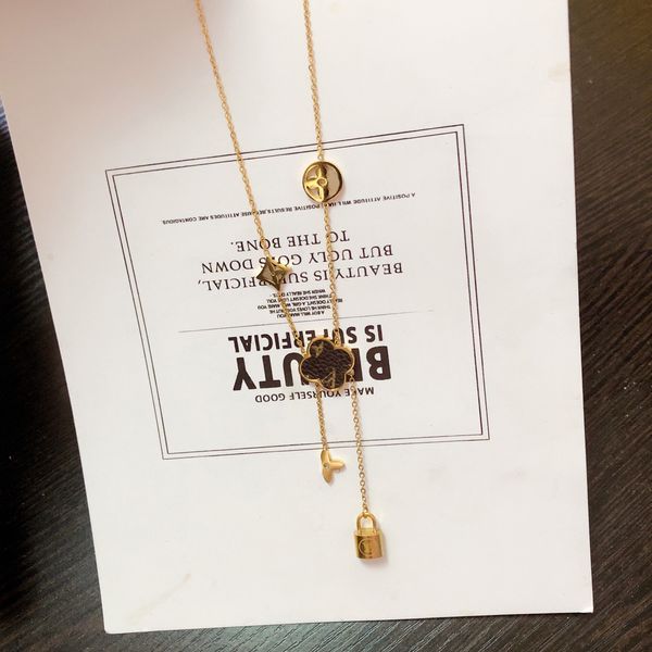 

designer necklaces locked chain l-letter pendants 18k gold plated fashion womens necklace wedding gift jewelry accessories, Silver