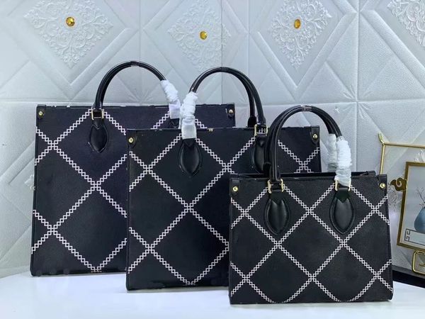 

fashion classic bags all-match genuine leather letter large medium small tote vintage messenger women handbags embossing shoulder bag, Black;red