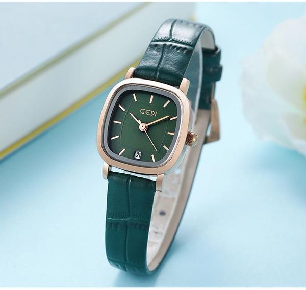 

women's watch casual ladies square quartz waterproof watch simple temperament wind light luxury small exquisite, Slivery;brown