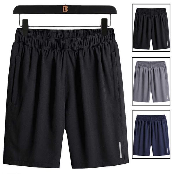 

sports casual shorts men's summer quick drying thin ice silk pants large straight tube american running capris, White;black