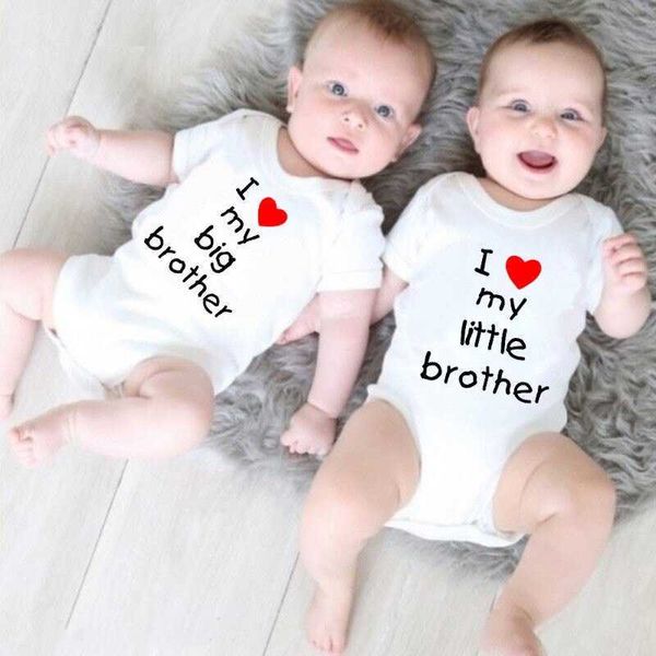 

family matching outfits i love my big brother newborn boy bodysuit casual bodysuit baby brother short sleeve bodysuit g220519, Blue