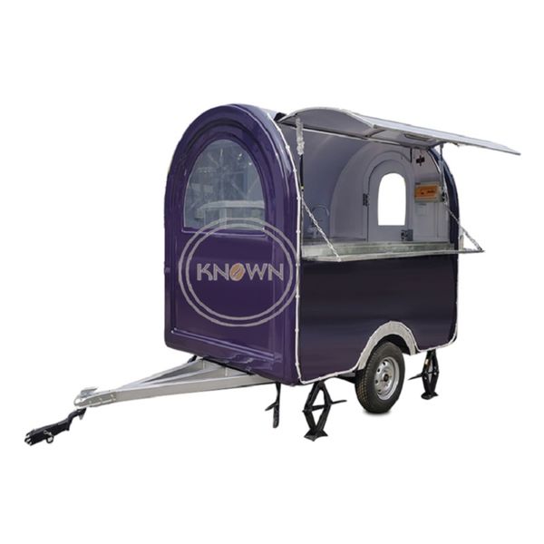 

220cm length mobile food trailer outdoor food mobile car street food cart with led light for sell ice cream dog