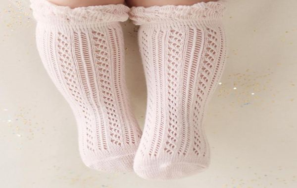 

summer baby girls lace hollow socks children ruffle knee high princess socks baby cotton legs toddler kids cotton breathabler sock8906477, Pink;yellow