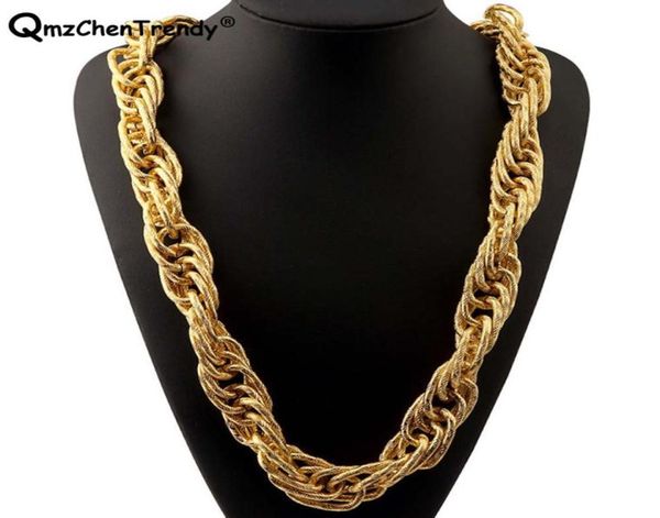 

t show stage 22mm width 243g super heavy women mens rope chain necklaces golden silver bling hip hop exaggerated jewelry6143607
