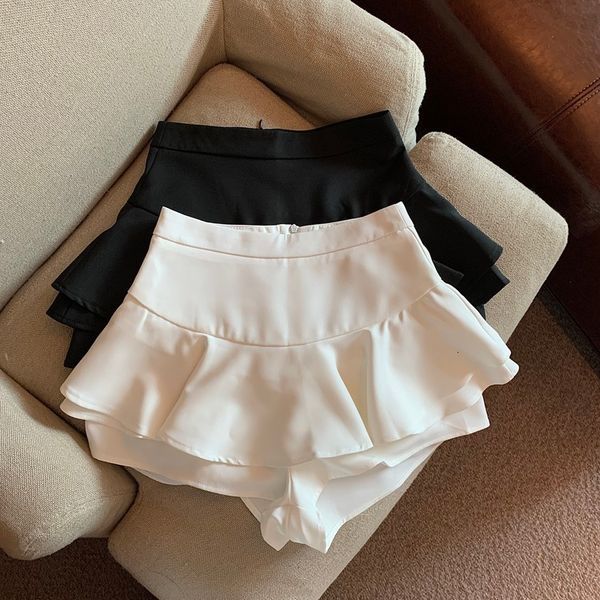 

skirts women's spring mujer faldas mini white ruffle skirt shorts wild slim elegant black suits mermaid korean fashion clothing 230519