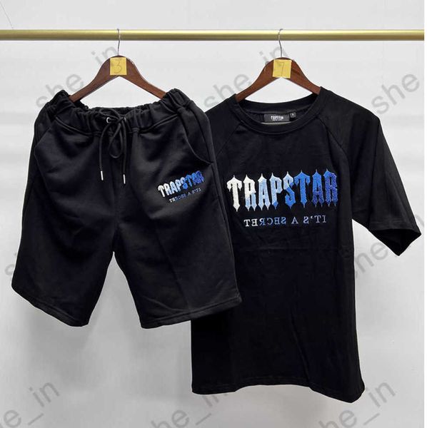 

t shirts mens fashion short tracksuits casual shorts tracksuit trapstar womens towel embroidery sweatsuits men's stylish sets hip hop s, White;black