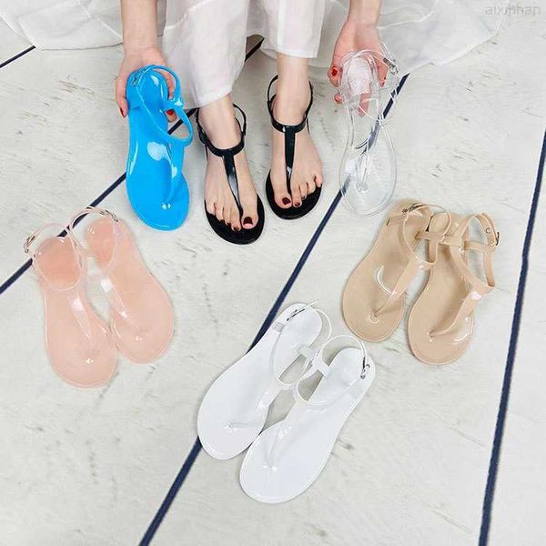 

summer simple women's crystal jelly fashion pvc flat bottomed outdoor beach leisure crystal sandals, Black