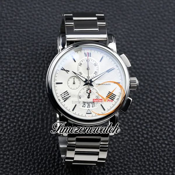 

45mm new 4810 white texture dial u0114856 miyota quartz chronograph mens watch stainless steel bracelet swatch sport big date watches timezo, Slivery;brown