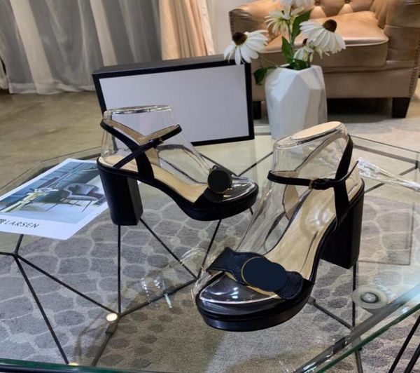 

fashion women039s chunky heels sandals ladies leather shoes party pumps female casual peep toe sandal g22134203188, Black