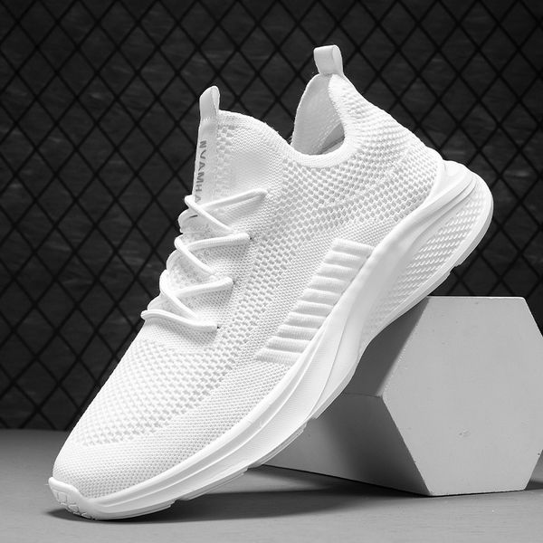 

dress shoes hucdml white sneakers shoes for men breathable casual couple sports running walking shoes big size tenis masculino 35-47 230519, Black