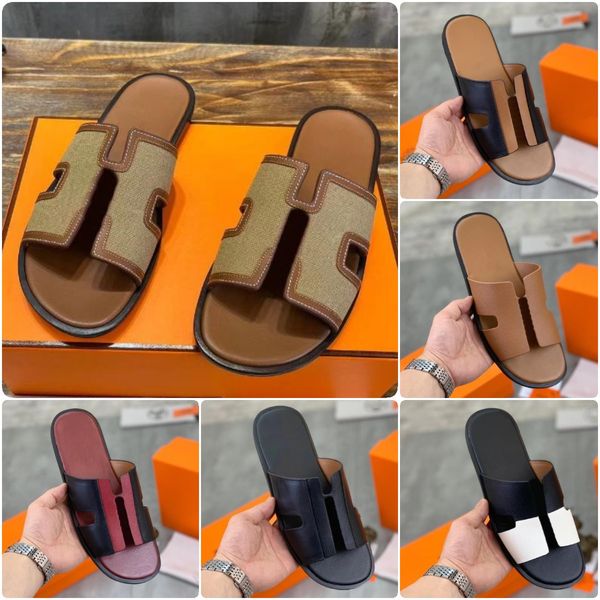 

izmir sandal designer shoes new summer luxury men leather flat sandals open-toe slippers comfortable elegant wide edition muller slippers sz, Black