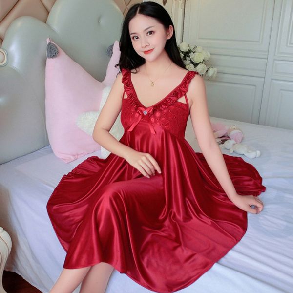 

pyjamas women sleepwear bridesmaid wedding sleepdress gown lace nightwear bathrobe night dress casual nightgown sleepwear plus size 230519, Black;white