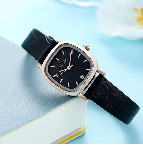 

womens watch casual watches quartz-battery luxury waterproof leather 23mm watch, Slivery;brown