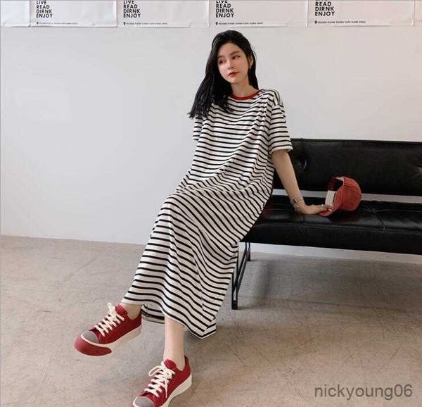 

new arrive summer maternity dress woman casual striped large size dresses pregnant woman clothing r230519, White