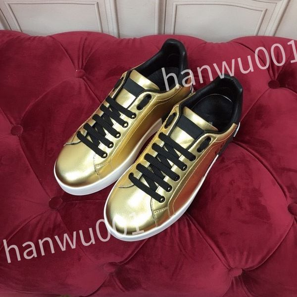 

new luxurys quality casual shoes women's white outdoor running shoes printed calf leather men casual shoes sneakers, Black