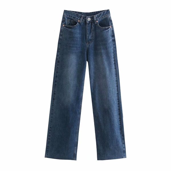 

women's jeans traf blue wide leg jeans women y2k baggy jeans woman high waist denim pants autumn boyfriend jeans for women trousers 230