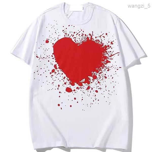 

cdg fashion mens play t shirt designer red heart commes casual women shirts des badge garcons high quanlity tshirts cotton embroidery 12 uvc, White;black