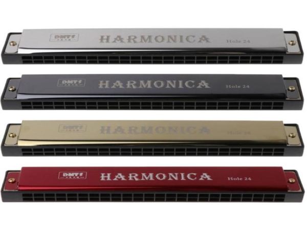 

professional 24 hole harmonica c key metal harmonica woodwind instrument for beginners 4 color drop7121806