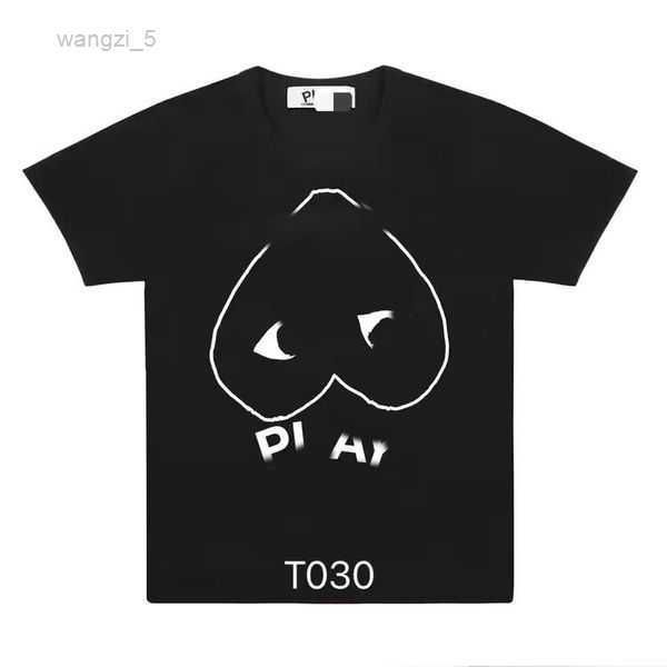

designer play t shirt fashion mens red heart commes casual women shirts des badge garcons high quanlity tshirts cotton embroidery q992 7 gvh, White;black