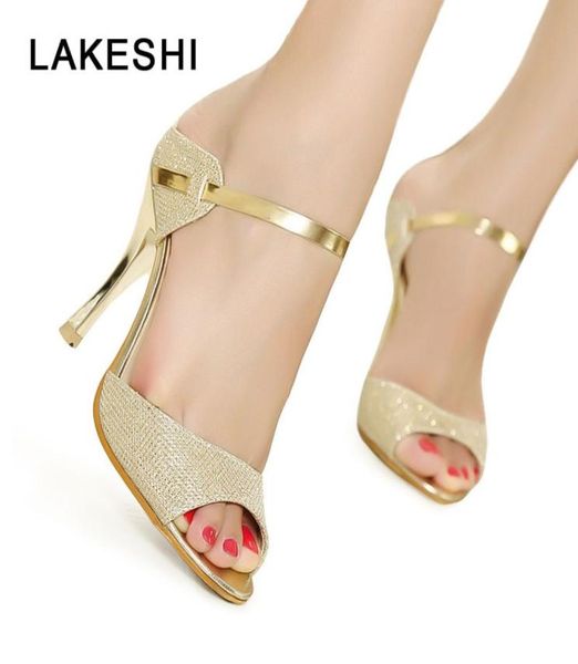 

peep toe high heel women pumps female thin heels ladies sandals wedding shoes gold silver 43 s2004011555471, Black