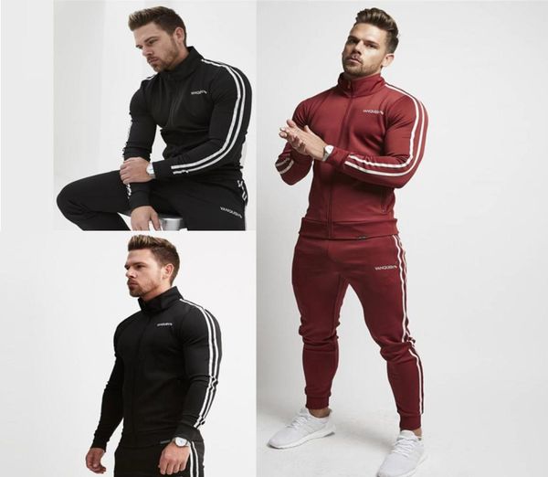 

mens tracksuit jacket jogger men sportswear jackets zipper hoodie gyms suit survetement homme tracksuits bodybuilding sweater mens3397482, White;black