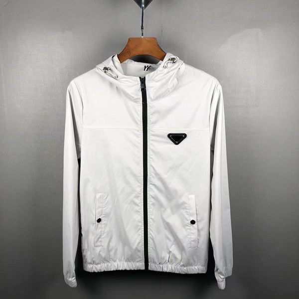 

p-ra original style fashion designer men's thin jackets 2023 trendy slim hooded jacket couples classic trend zipper long sleeve fit spo, Black;brown