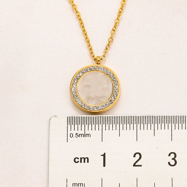 

never fading 14k gold plated brand designer pendants necklaces stainless steel double letter choker pendant necklace beads chain, Silver