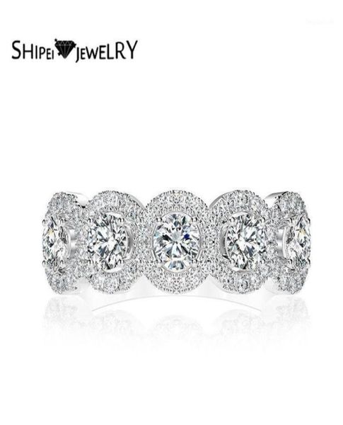 

cluster rings shipei trendy 925 sterling silver sapphire greated moissanite diamonds gemstone wedding fine jewelry engagement whit3247913, Golden;silver