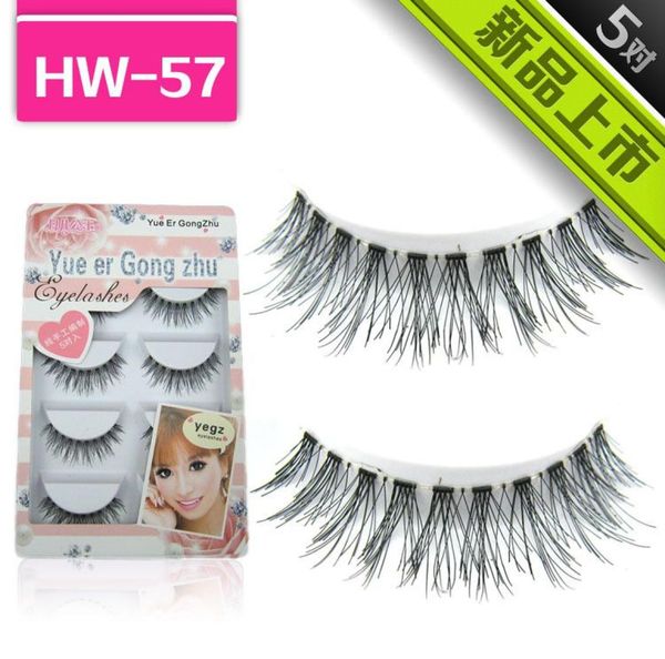 

whole 5 pair hw 57 false eyelashes pure manual false eyelash cross section no tracking code6269040
