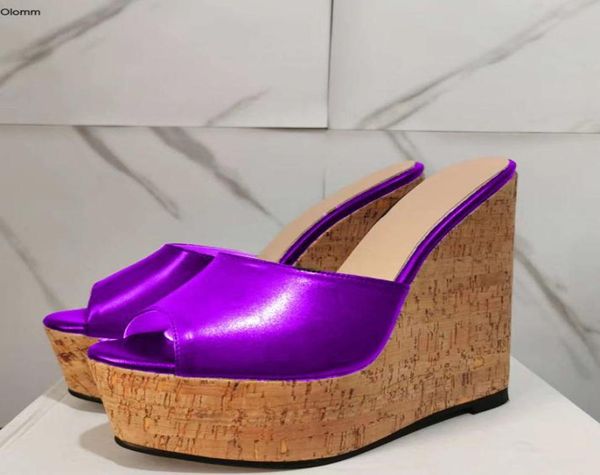 

olomm women platform slingback sandals wedges high heels sandals open toe 7 colors party shoes women us plus size 5201977803, Black