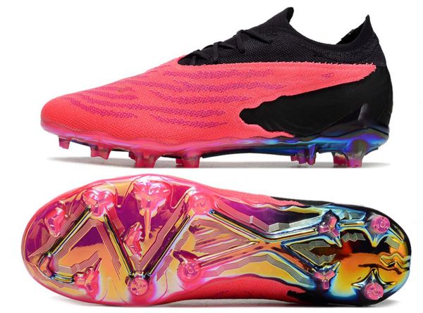 

elite phantom gx fg low soccer shoes fg high laceless 2023 football gym local boot online store kingcaps training sneakers sports cleats men, Black