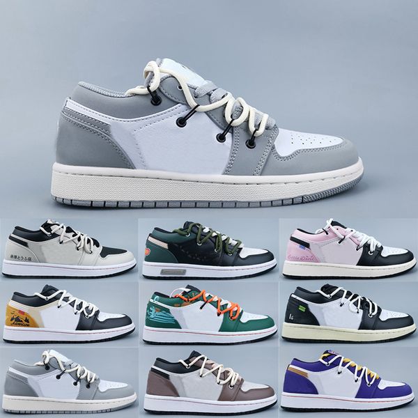 

classic jumpman 1 low basketball shoes 1s men women black white red unc sports shoes leather chicago university blue walking athletic shoes