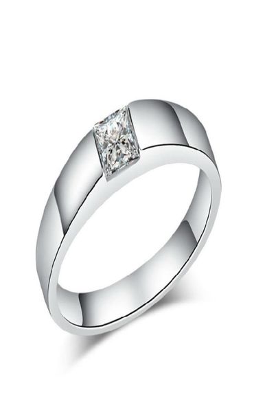 

solitaire ring solid 14k white gold 1ct princess cut diamond mens engagement statement jewelry gift for husband 2211096249573, Golden;silver