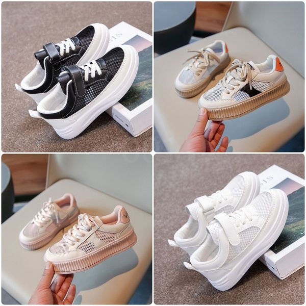 

2023 tennis children lightweight casual running shoes for baby girls kids boys rubber bottom antiskid outdoor gym mesh breathable sneakers o, Black
