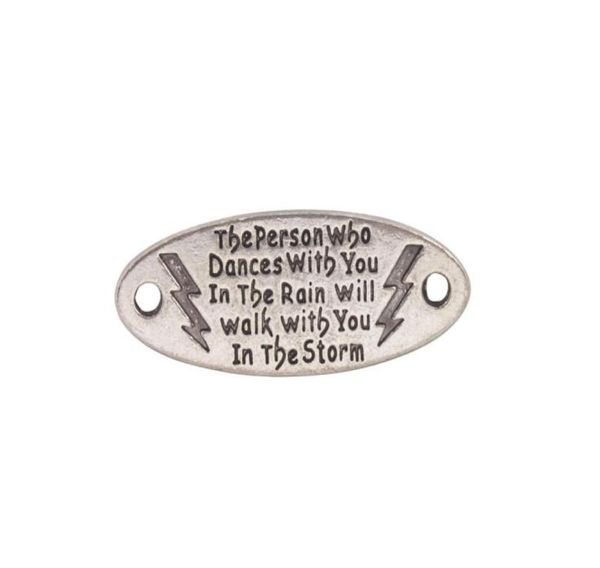 

60pcs antiqued silver metal wisdom word oval connector links 92035920373888781
