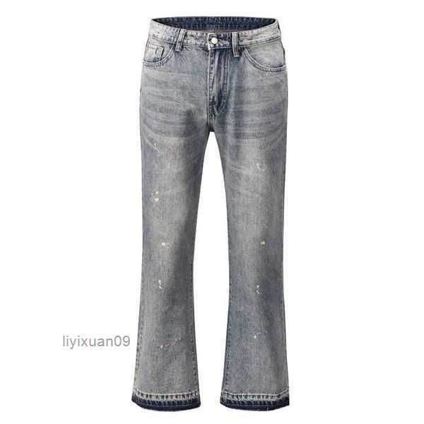 

mens jeans pants galleryes sweatpants dept speckled letter print men's women's couple loose versatile casual straight 1 uxnt, Blue